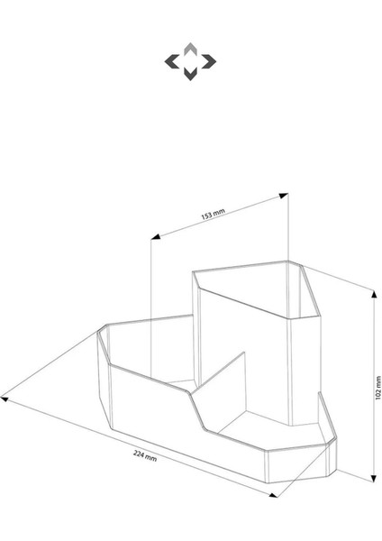 Çok Amaçlı 3 Bölmeli Köşe Organizeri, Makyaj ve Kalemlik Düzenleyici Siyah modelleri