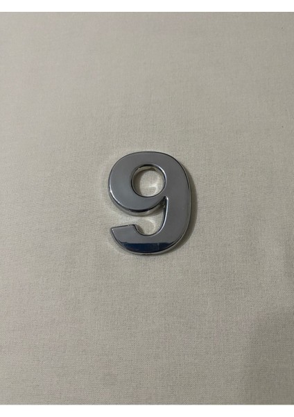 Krom Kapı Numarası 4x5 Cm, Yapışkanlı Daire Tasarım, No:9