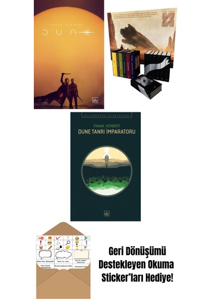 Dune (Film Kapağı) + Dune Serisi Kutu Set (6 Kitap – Ciltli) + Dune Tanrı Imparatoru