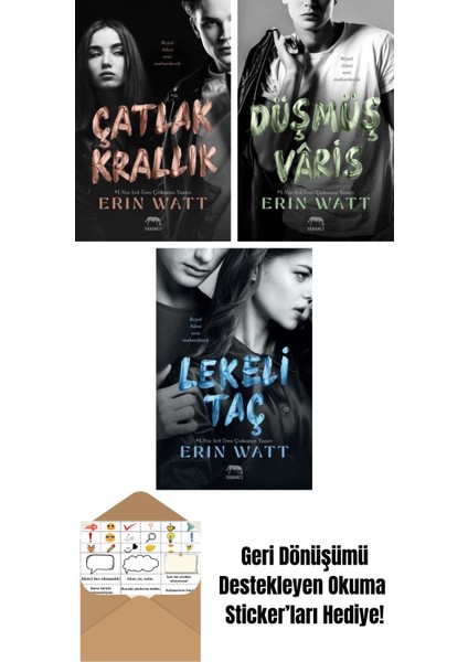 Çatlak Krallık – Royal Serisi 6. Kitap + Düşmüş Vâris – Royal Serisi 5. Kitap + Kâğıt Prenses – Royal Serisi 1. Kitap