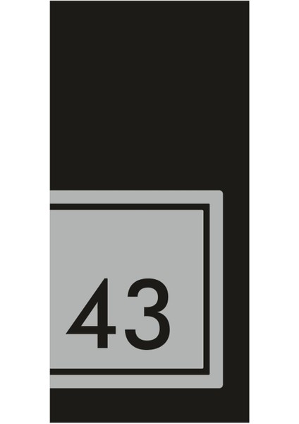 Siyah ve Gümüş Aynalı Pleksi Daire Kapı Numarası 43