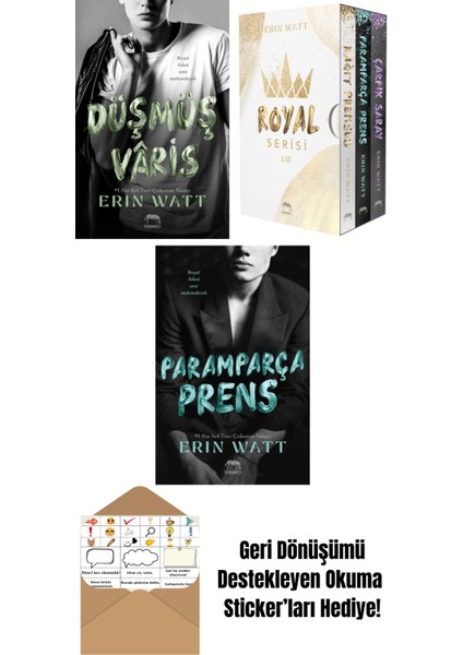 Düşmüş Vâris – Royal Serisi 5. Kitap + Paramparça Prens – Royal Serisi 2. Kitap + Kâğıt Prenses – Royal Serisi 1. Kitap