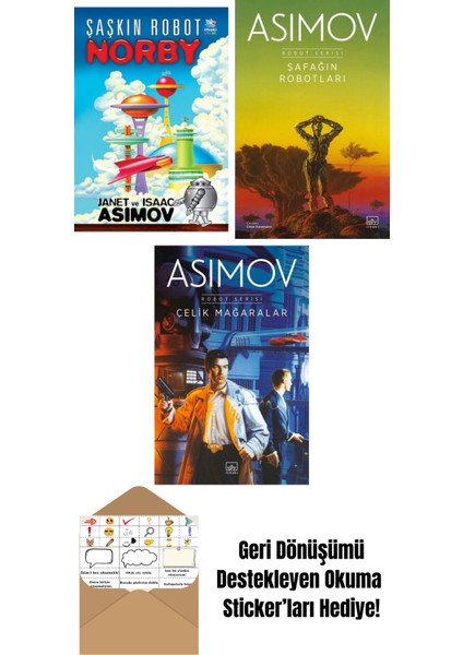 Şaşkın Robot Norby + Şafağın Robotları – Robot Serisi 3. Kitap + Çelik Mağaralar – Robot Serisi 1. Kitap