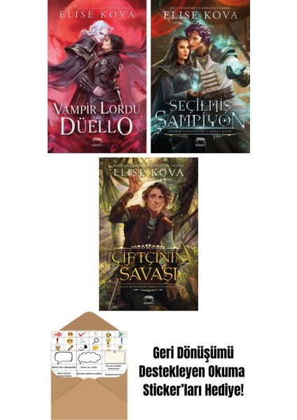 Vampir Lordu ile Düello + Seçilmiş Şampiyon – Girdap Günlükleri Ikinci Kitap + Çiftçinin Savaşı – Altın Muhafızlar Serisi 3 (Ciltli)