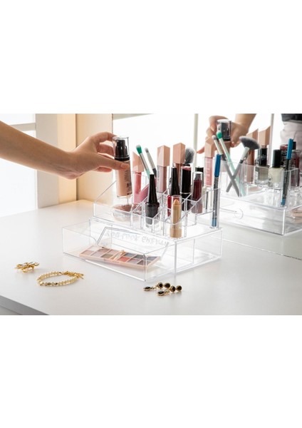 Turuncu Makyaj Düzenleyici, Çekmeceli, Fırça, Ruj, Oje Saklama Alanı fiyatları