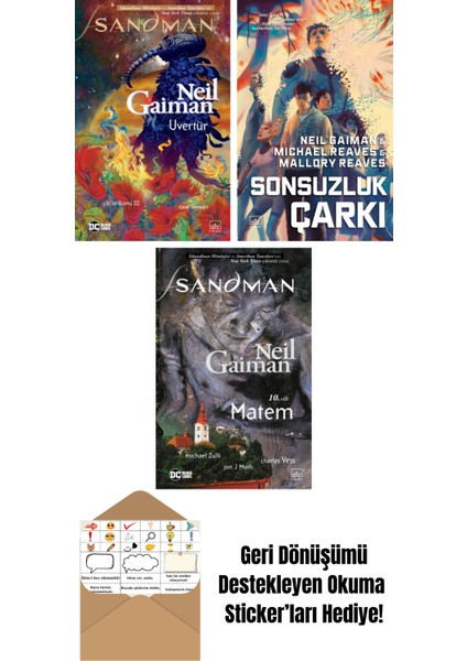 Sandman: Uvertür + Sonsuzluk Çarkı – Ara Dünya 3 (Ciltli) + Sandman 10 – Matem