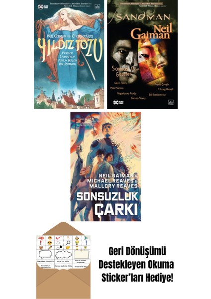 Yıldız Tozu (Resimli Edisyon) + Sandman 11 – Sonsuz Geceler + Sonsuzluk Çarkı – Ara Dünya 3 (Ciltli)