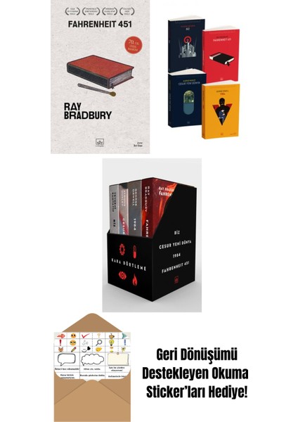 Fahrenheit 451 (70. Yıl Özel Baskısı) + Kara Dörtleme Set + Kara Dörtleme Kutu Set (4 Kitap)