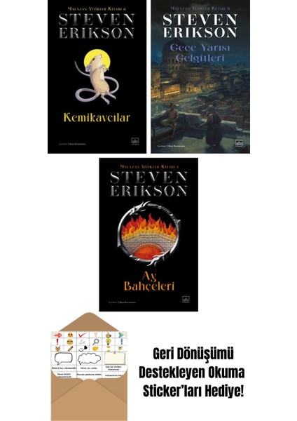 Kemikavcılar / Malazan Yitikler Kitabı 6 (Ciltli) + Gece Yarısı Gelgitleri / Malazan Yitikler Kitabı 5 + Ay Bahçeleri – Malazan Yitikler Kitabı 1 (Ciltli)