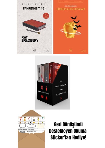 Fahrenheit 451 (70. Yıl Özel Baskısı) + Güneşin Altın Elmaları + Kara Dörtleme Kutu Set (4 Kitap)