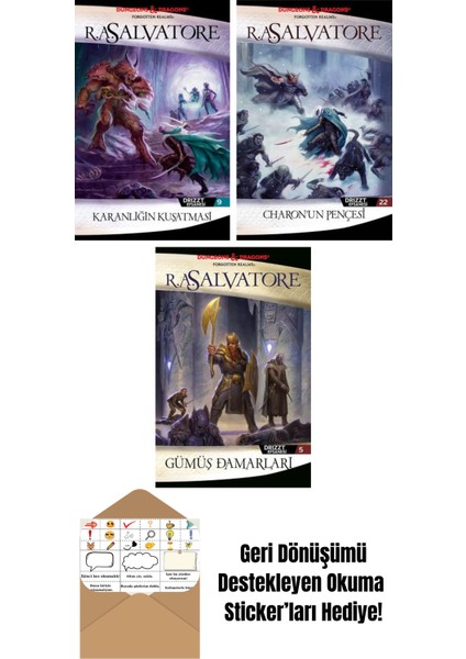 Karanlığın Kuşatması – Drizzt Efsanesi 9. Kitap + Charon’un Pençesi – Drizzt Efsanesi 22. Kitap + Gümüş Damarları – Drizzt Efsanesi 5. Kitap