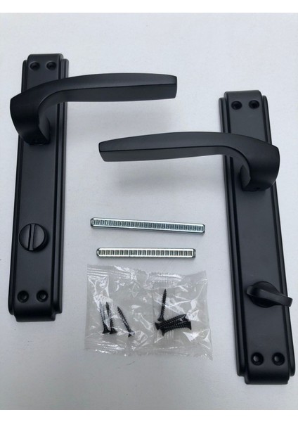 Şık Siyah Mat Kapı Kolu, Sağ El, Wc ve Banyo Için, Aynalı Tasarım modelleri