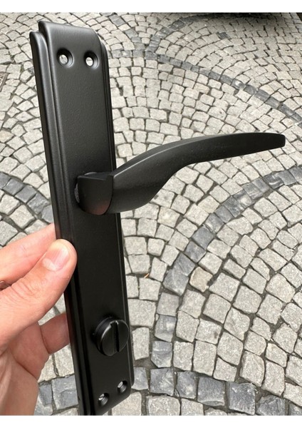 Şık Siyah Mat Kapı Kolu, Sağ El, Wc ve Banyo Için, Aynalı Tasarım indirimleri