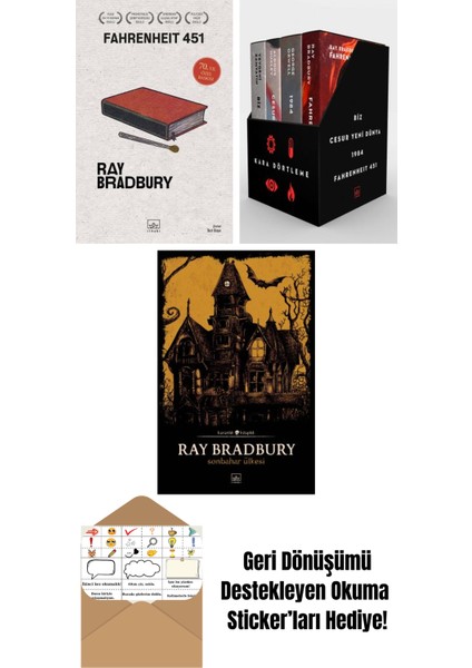 Fahrenheit 451 (70. Yıl Özel Baskısı) + Kara Dörtleme Kutu Set (4 Kitap) + Sonbahar Ülkesi