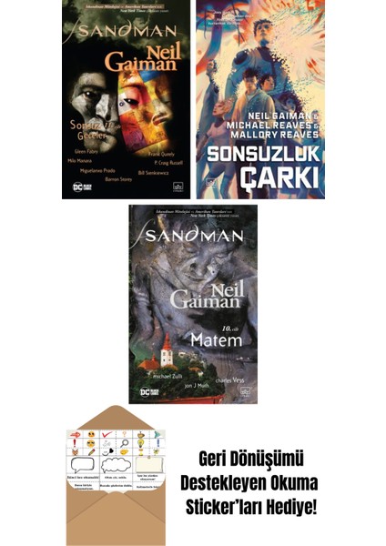 Sandman 11 – Sonsuz Geceler + Sonsuzluk Çarkı – Ara Dünya 3 (Ciltli) + Sandman 10 – Matem
