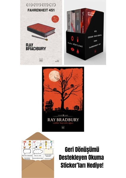 Fahrenheit 451 (70. Yıl Özel Baskısı) + Kara Dörtleme Kutu Set (4 Kitap) + Cadılar Bayramı Ağacı