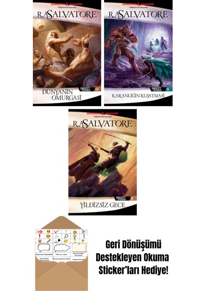 Dünyanın Omurgası – Drizzt Efsanesi 12. Kitap + Karanlığın Kuşatması – Drizzt Efsanesi 9. Kitap + Yıldızsız Gece – Drizzt Efsanesi 8. Kitap