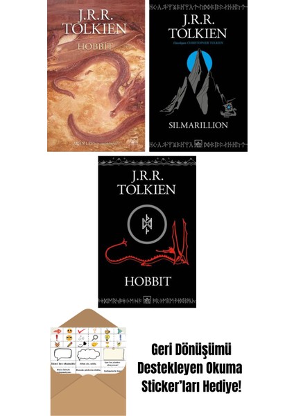 Hobbit (Resimli – Ciltli) + Silmarillion + Hobbit (Siyah Kapak)