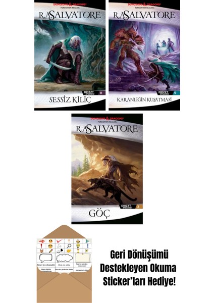 Sessiz Kılıç – Drizzt Efsanesi 11. Kitap + Karanlığın Kuşatması – Drizzt Efsanesi 9. Kitap + Göç – Drizzt Efsanesi 3. Kitap