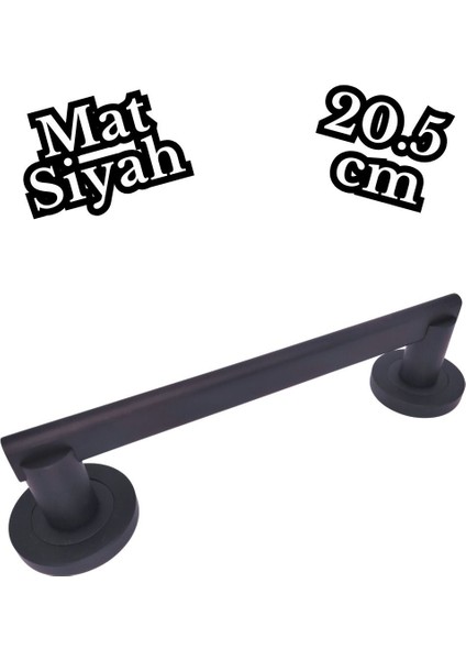Mat Siyah Çekme Kol, 20.5 Cm, Sürgülü Kapı Kolu