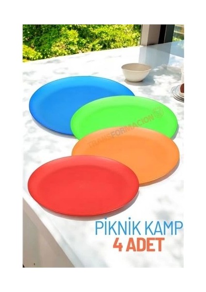 Tabak Seti Kamp Piknik Tabağı 4 Adet