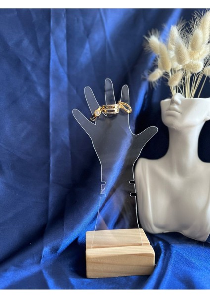 Beyaz Takı Organizeri ve Standı, Yüzük ve Teşhir El Modeli