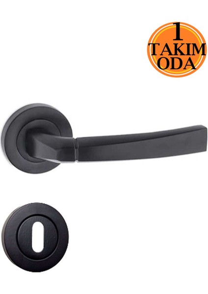 Şık Siyah Zamak Kapı Kolu Takımı, Modern ve Dayanıklı Tasarım