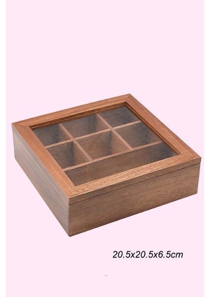 Kahverengi 7 Bölmeli Çay Kutusu, Organizer, Şık ve Kullanışlı Tasarım