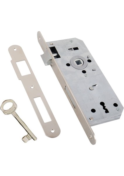 Nikel Oval Oda Kapı Kilidi 40 Mm, Dayanıklı ve Şık Tasarım.