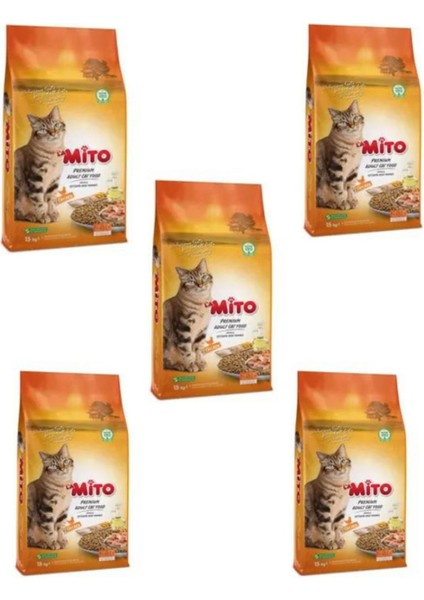 Tavuklu Ekonomik Kedi Maması 1 kg x 5 Kapalı Paket