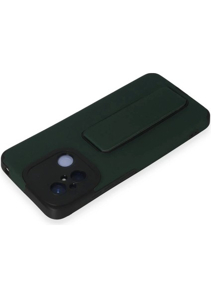 Newface Xiaomi Redmi 12C Kılıf Mega Standlı Silikon - Yeşil modelleri