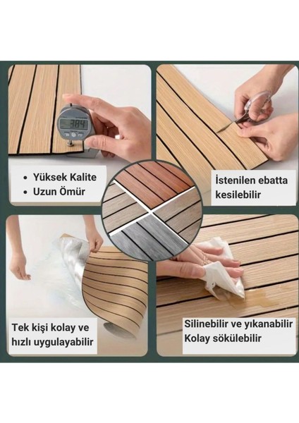 Ahşap Görünümlü Kendinden Yapışkanlı Akustik Duvar Paneli 60X280 cm Kahverengi
