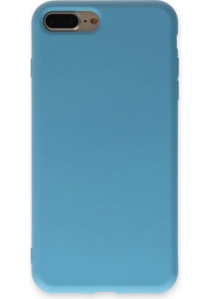 Newface iPhone 7 Plus Kılıf Nano Içi Kadife Silikon - Mavi