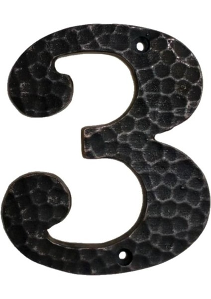 Antik Oksit Pirinç Kapı Numarası No:3 D-70-3, Şık ve Dayanıklı Tasarım
