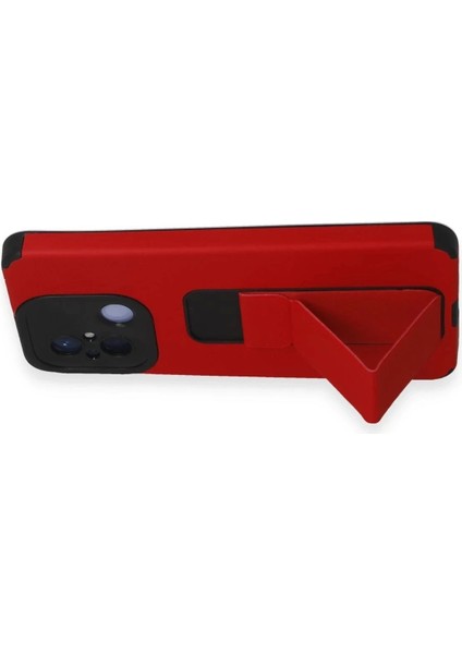 Newface Xiaomi Redmi 12C Kılıf Mega Standlı Silikon - Kırmızı indirimleri