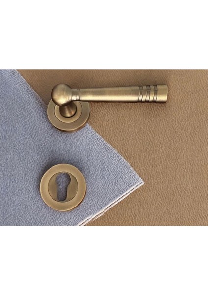 Yüksek Kaliteli Osmanlı Tarzı Sarı Yuvarlak Kapı Kolu, Sağ Yönlü, Antik Görünüm