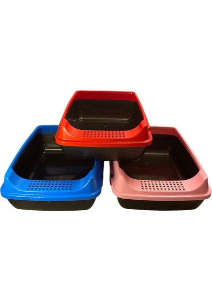 Çok Renkli Açık Kedi Tuvaleti 3'lü Set, Kova ve Kürek Hediye modelleri