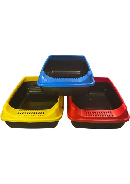 Çok Renkli Açık Kedi Tuvaleti 3'lü Set, Kova ve Kürek Hediye fırsatları