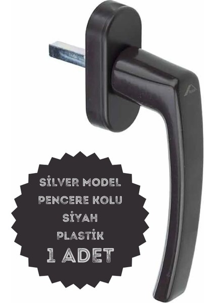Pvc ve Plastik Malzemeden Pencere Kolu, Siyah ve Gümüş Renk Seçenekleri