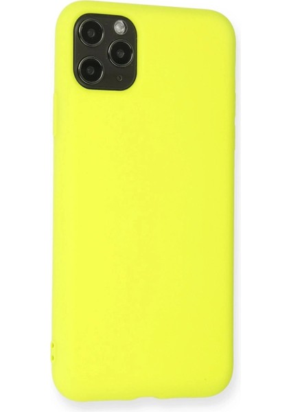 Newface iPhone 11 Pro Max Kılıf Nano Içi Kadife Silikon - Sarı modelleri