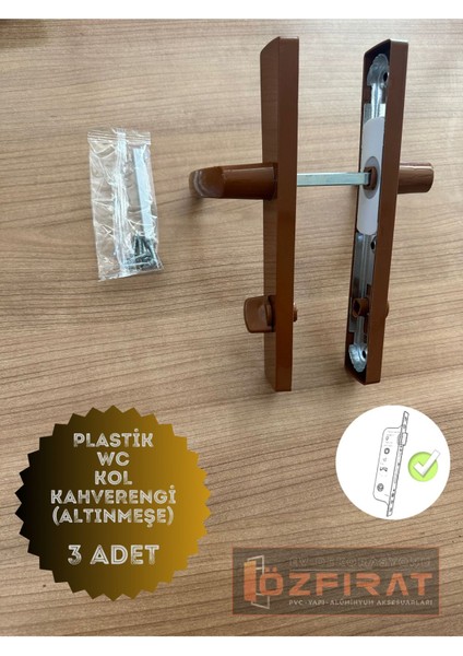 Kahverengi Pvc Kapı Kolu Seti, 3'lü, Banyo ve Tuvalet Için, Şık ve Dayanıklı fiyatları