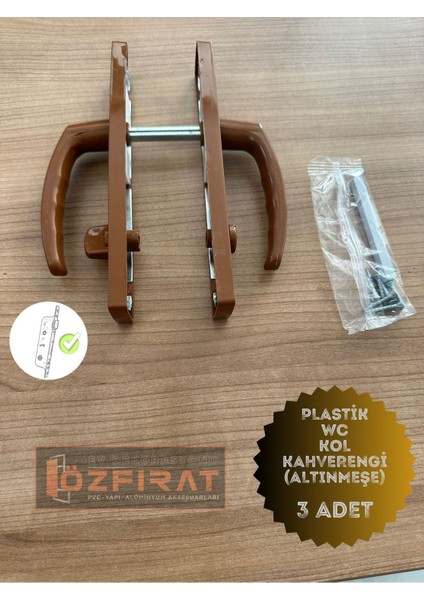 Kahverengi Pvc Kapı Kolu Seti, 3'lü, Banyo ve Tuvalet Için, Şık ve Dayanıklı modelleri