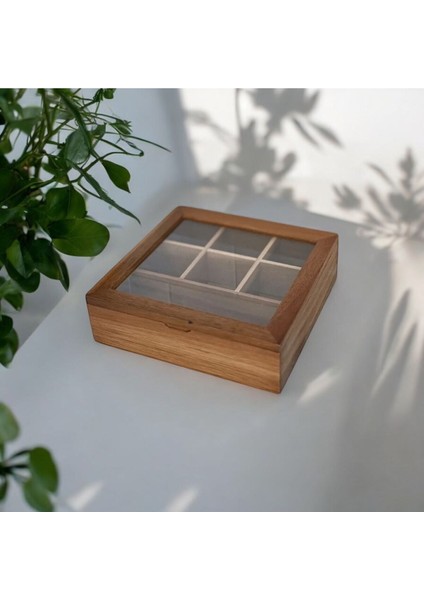 Kahverengi Kapaklı ve Bölmeli Düzenleyici, Çay Kutusu, Pratik ve Şık Tasarım fiyatları