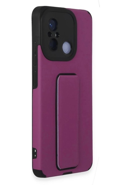 Newface Xiaomi Redmi 12C Kılıf Mega Standlı Silikon - Mor fiyatları