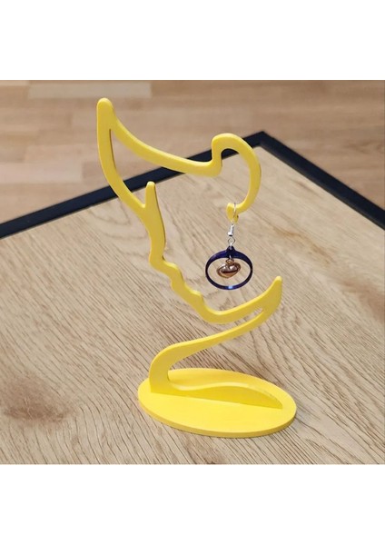Yüz Desenli Küpe Askısı, Organizer ve Stand, Şeffaf, Sert Plastik, Şık ve Pratik Tasarım
