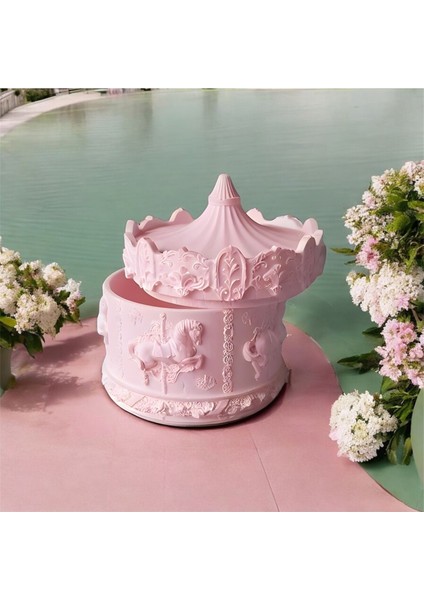 Pastel Pembe Takı ve Mücevher Kutusu 12X10 cm - Zarif ve Şeffaf Organizer