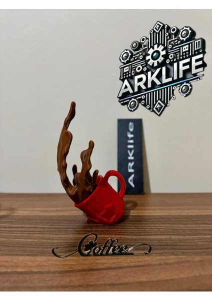 Çiftli Renkli Kahve Temalı 3D Dekoratif Figür ve Biblo Seti