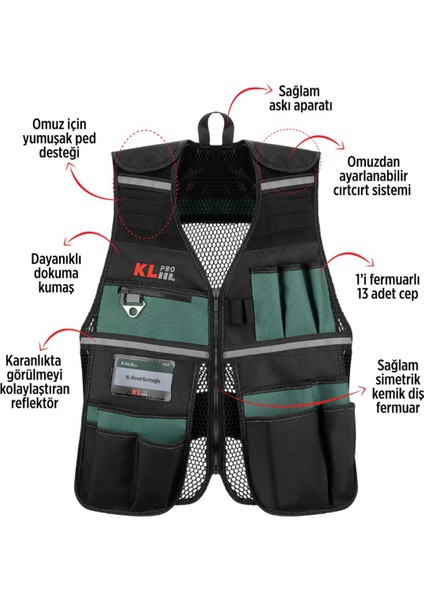 Çok Amaçlı Profesyonel Alet Yeleği, Dayanıklı ve Pratik Tasarım indirimleri