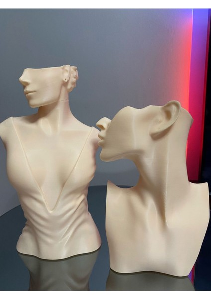 Bej 4'lü Takı ve Makyaj Organizer Seti, Şık ve Fonksiyonel Dekoratif Manken Standı indirimleri