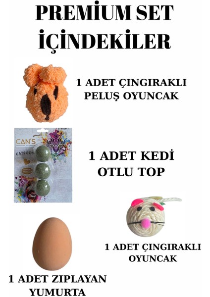 Yumuşak ve Şık Kedi Konfor Seti, Mama Kabı, Papyonlu Tasma ve Oyuncak Içerir